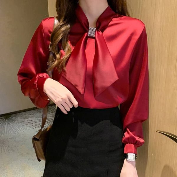 Blouse Satin Round Neck