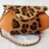 Premium Brown Cowhide and Fur Clutch Bag - Type A