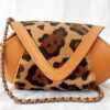 Premium Brown Cowhide and Fur Clutch Bag - Type B