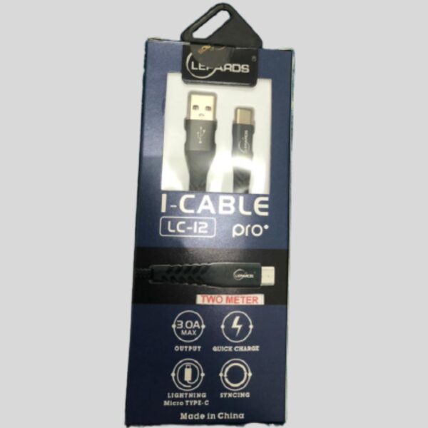 Leopard Cable Type C Fast Charger 3.0 A / 2000mm