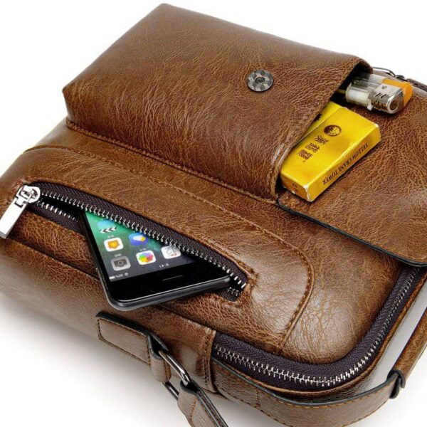 MEN BAG CASUAL SHOULDER BAG VINTAGE CROSSBODY BAGS PU LEATHER - Image 7
