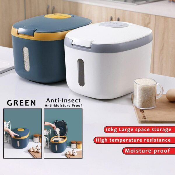 10KG RICE BUCKET INSECT PROOF AND MOISTURE PROOF SEALED RICE DISPENSER RICE STORAGE - Image 5