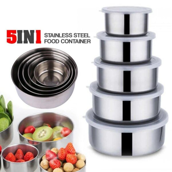 5 IN 1 STAINLESS STEEL FOOD CONTAINER