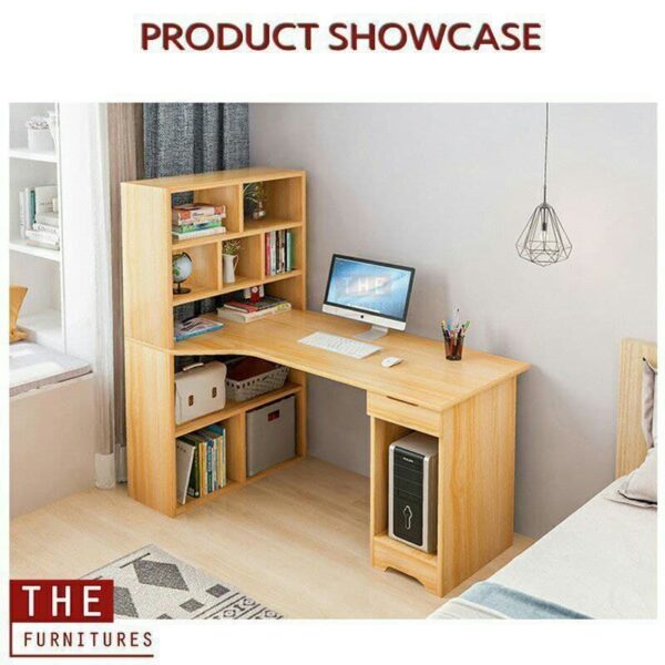 BMK RAK BUKU + MEJA TULIS / THE Study Writing Desk Computer Desk PC Laptop Table - Image 7