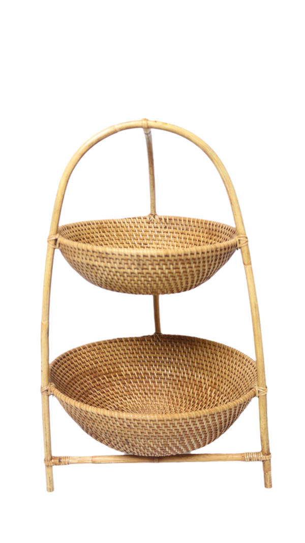 Rak bumbu mangkok rotan