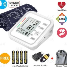 ENGLISH VOICE 5 IN 1 USB ARM BLOOD PRESSURE HEART TRACKED MONITOR TEKANAN DARAH