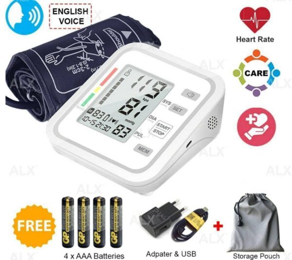 ENGLISH VOICE 5 IN 1 USB ARM BLOOD PRESSURE HEART TRACKED MONITOR TEKANAN DARAH