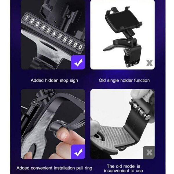 BMK Car Mobile Phone Holder Car Dashboard Phone Holder 360 Degree - Image 6