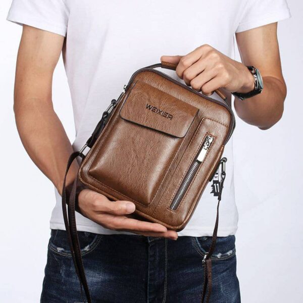 MEN BAG CASUAL SHOULDER BAG VINTAGE CROSSBODY BAGS PU LEATHER - Image 6