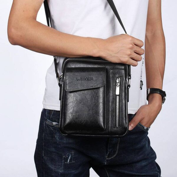 MEN BAG CASUAL SHOULDER BAG VINTAGE CROSSBODY BAGS PU LEATHER - Image 4