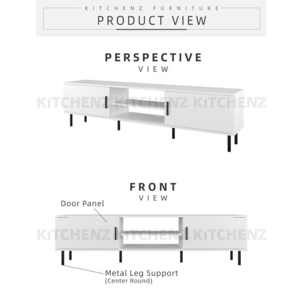 BMK Kitchen Z 6FT LEGEND TV Cabinet White - Image 4