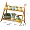 BMK Foldable 2 Tier Bamboo Wood Pot Display - Image 2