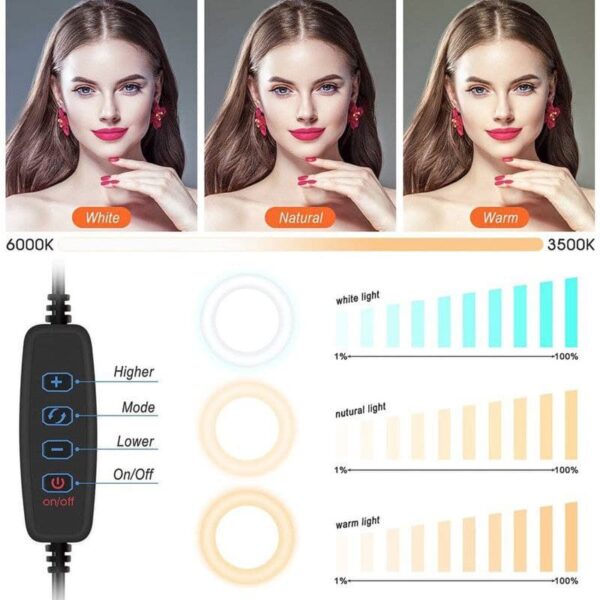 BMK Make up Phone Holder Multipurpose LED Ring - Image 7