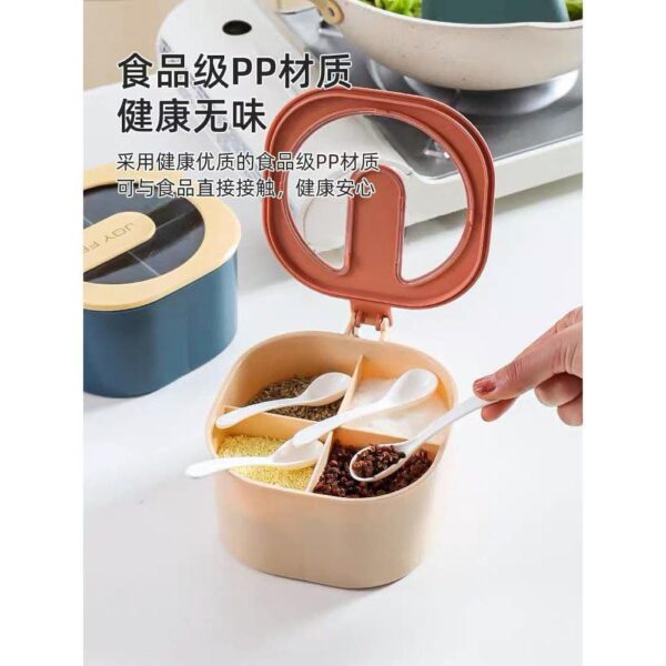 BMK 4 Grid Seasoning Box Spice Jar Kitchen - Image 3