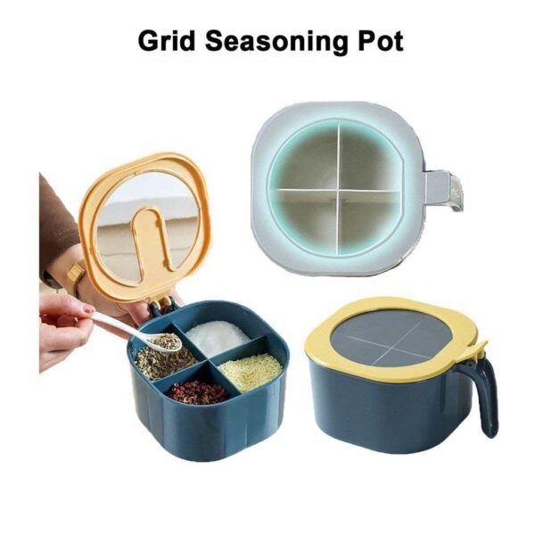 BMK 4 Grid Seasoning Box Spice Jar Kitchen