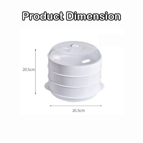 BMK 3Layer Microwave Plastic Steamer With Cover - Image 4