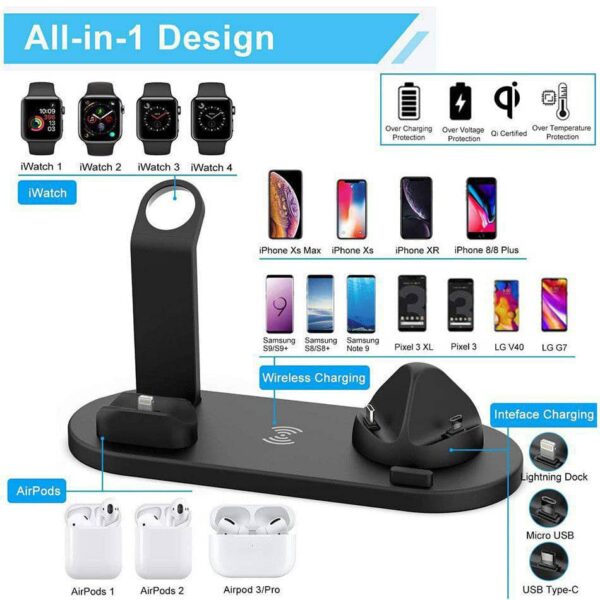 BMK 4 in 1 Wireless Charging Dock Compatible With Smart Watch And airpod - Image 2