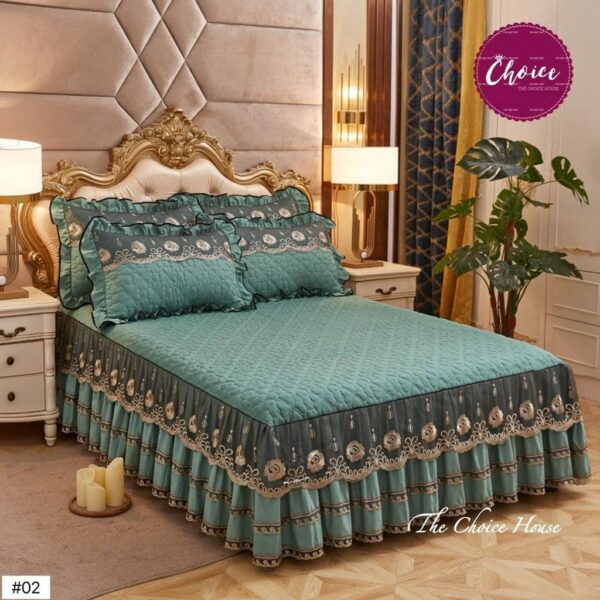 BMK Cadar Pengantin Beropol cadar lace 3in1 Cadar Ropol Pengantin Quilted Cadar Cotton Ropol - Image 9