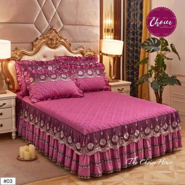 BMK Cadar Pengantin Beropol cadar lace 3in1 Cadar Ropol Pengantin Quilted Cadar Cotton Ropol - Image 6