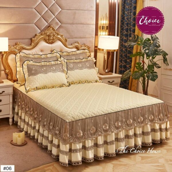 BMK Cadar Pengantin Beropol cadar lace 3in1 Cadar Ropol Pengantin Quilted Cadar Cotton Ropol - Image 5