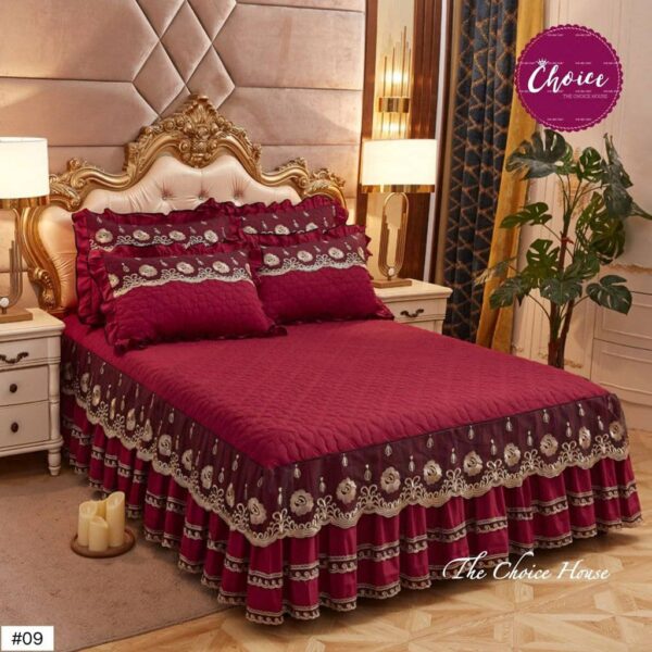 BMK Cadar Pengantin Beropol cadar lace 3in1 Cadar Ropol Pengantin Quilted Cadar Cotton Ropol - Image 2