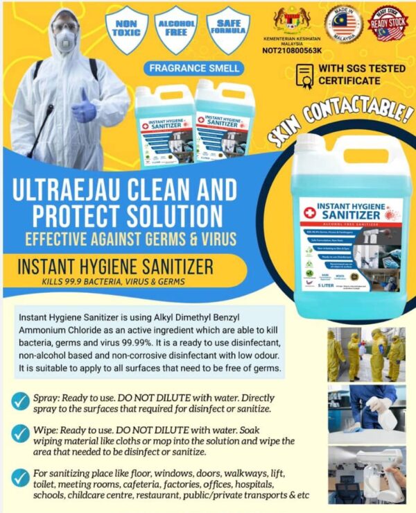 ULTRAEJAU INSTANT HYGIENE SANITIZER 5 LITRE - Image 3