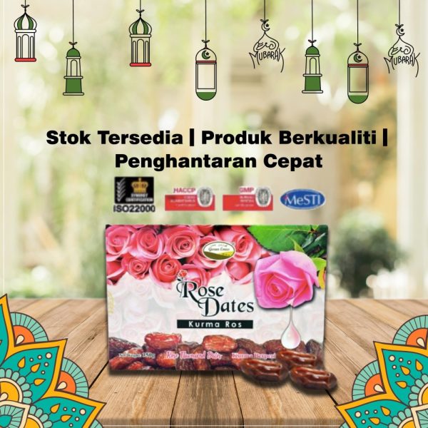 Kurma Bersalut Air Ros Ramadan Puasa Iftar Gurun Emas Rose Dates Kurma Bersalut Air Ros Wangi Aroma Bulan Fasting - Image 2