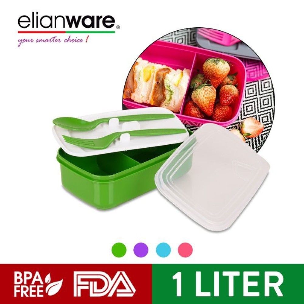 Elianware E-1227 1000ml Microwavable Lunch Box Container / Bekas Nasi - Image 3