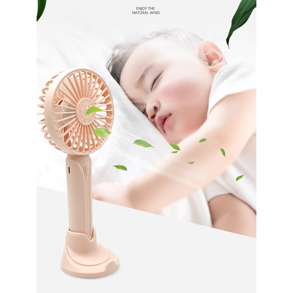 Handheld USB Small Fan Mini Rechargeable With Phone Holder Ready Stock Limited Quantity - Image 2