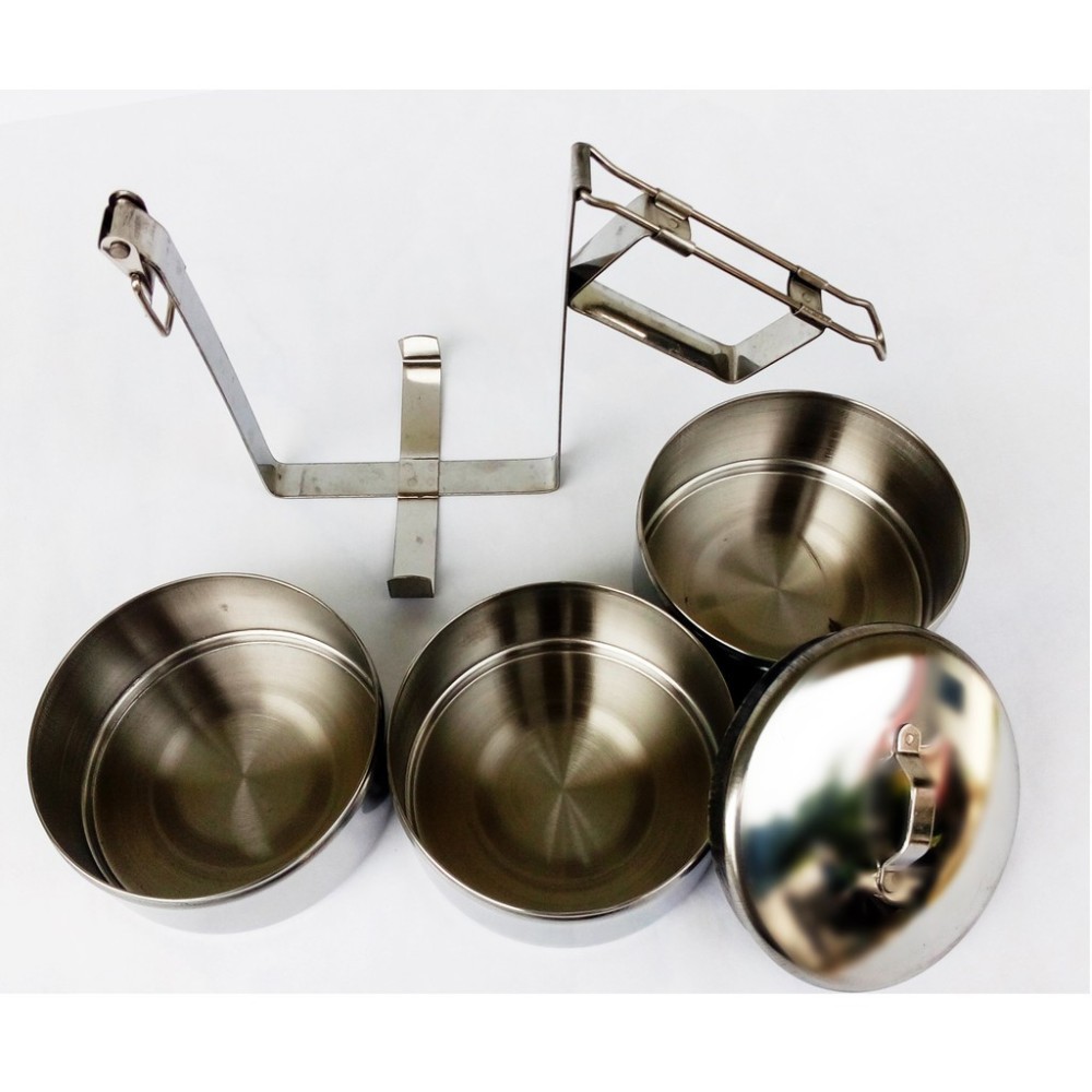 3-Tier Stainless Steel Food Storage Carrier - Image 2