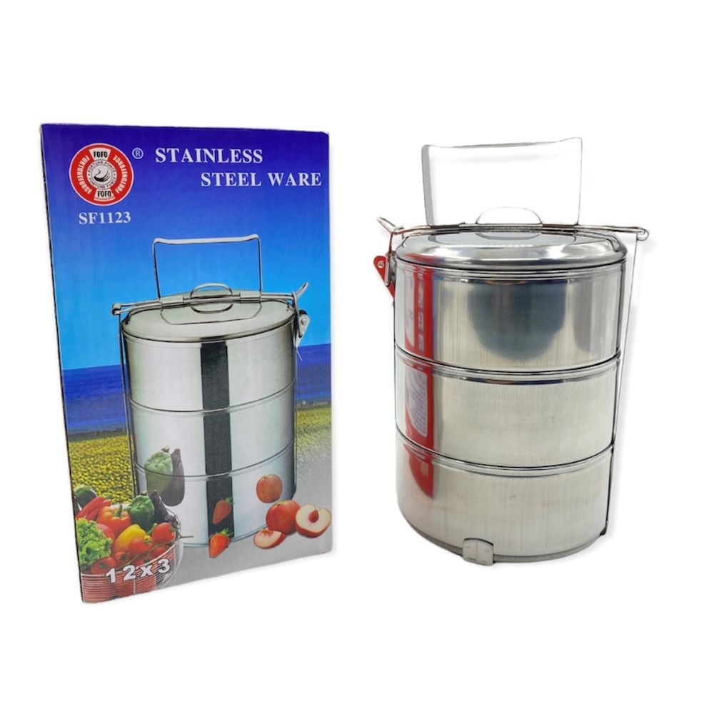 3-Tier Stainless Steel Food Storage Carrier - Image 3