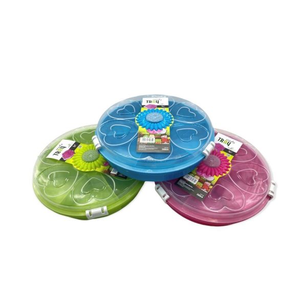 Multi-Grid Dried Food Storage Snack Dried Fruits Storage Box Candy Tray Mini Goods Compartments with Lid and Seal Bekas Kuih Raya - Image 2