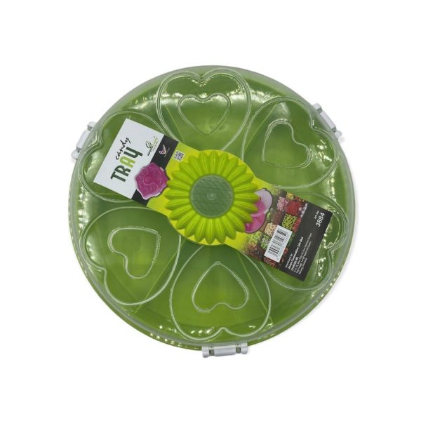 Multi-Grid Dried Food Storage Snack Dried Fruits Storage Box Candy Tray Mini Goods Compartments with Lid and Seal Bekas Kuih Raya
