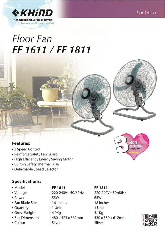 18" Floor Fan (FF1811) - Image 2