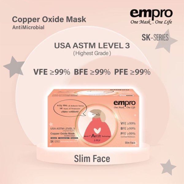 EMPRO COPPER OXIDE KIDS & SLIM FACE MASK [ Anti-Microbial ] SK-SERIES - KILL 99% OF AIRBORNE GERMS - Image 2