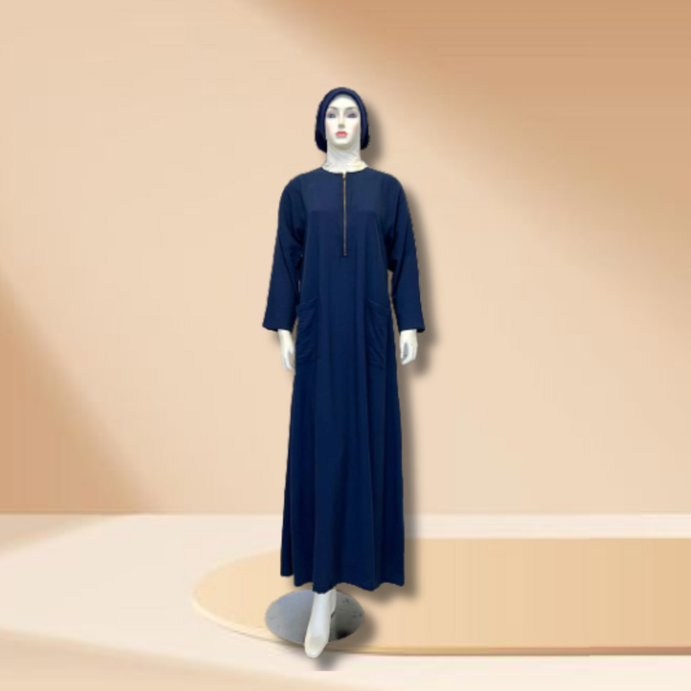 JUBAH CRINKLE DARK BLUE