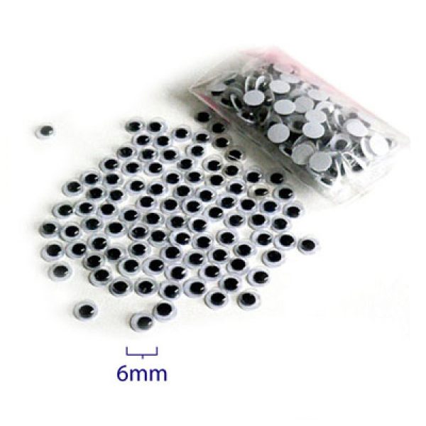 6mm Wiggly Eye Pack Of 100
