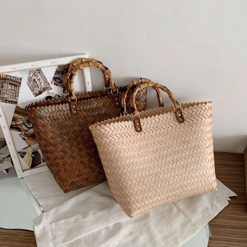 Bamboo Woven Bag with Songket