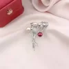 Brooch Bahan Rhodium Mutiara Laut Grade B