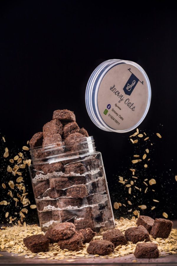Snowy Oats - No Topping / Without Icing Sugar - Chocolate Oats Cookies