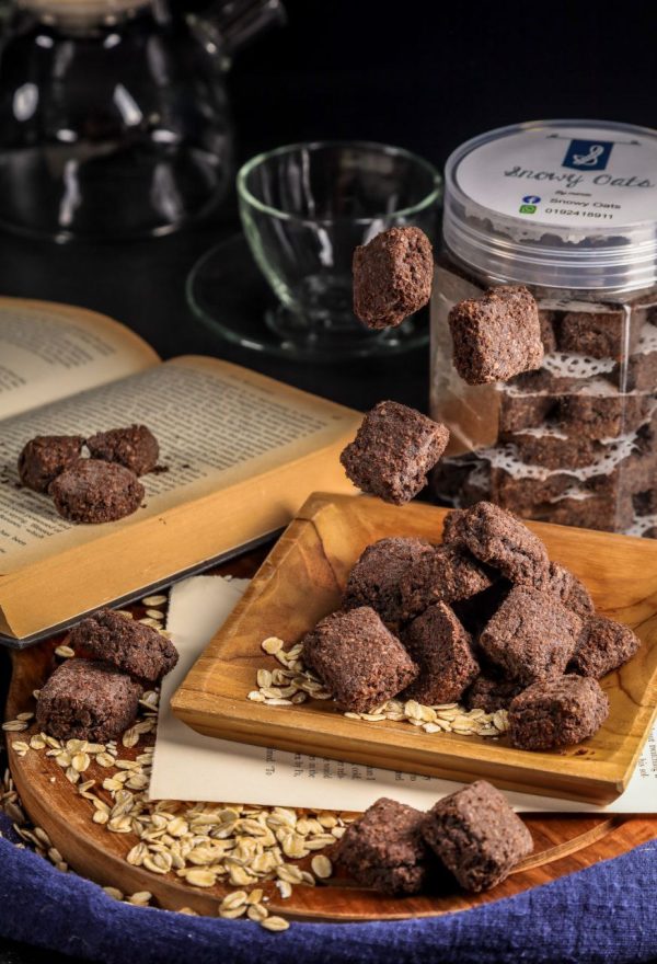 Snowy Oats - No Topping / Without Icing Sugar - Chocolate Oats Cookies - Image 2